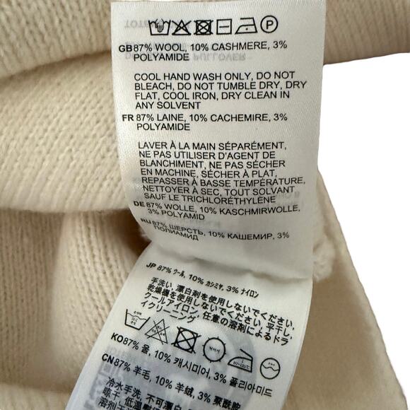 TOTEME Double Knit Pullover Sweater Wool Cashmere Snow Small Ivory xS - Picture 10 of 12